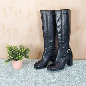 Franco Sarto Carlie Knee High Boots, Black Leather, Sz 11